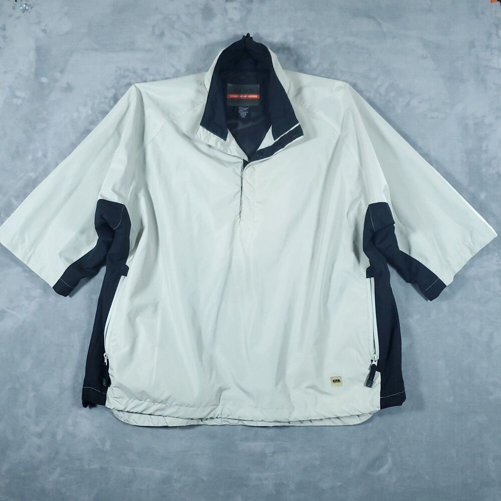 IZOD XFG 100% Nylon Golf Windbreaker Pullover size 2XL Neutral Beige Activewear